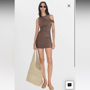 Mango Brown Wrap Dress Size Small